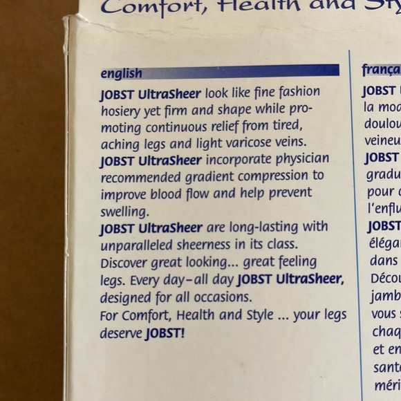 Jobst UltraSheer 15-20mmHg support pantyhose -Silky Beige in Large BNIB - Picture 9 of 9